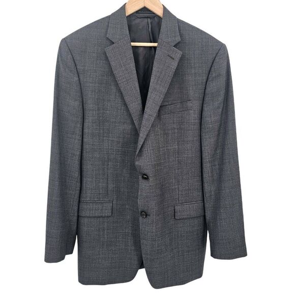 Lauren Ralph Lauren Mens 40L Grey Two Button Wool Blazer - Picture 1 of 14